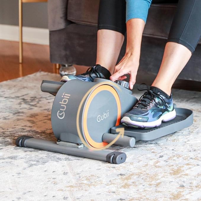 Cubii GO - Under Desk Elliptical Bike Pedal Exerciser, with LCD Fitness Tracker Screen, Adjustable
