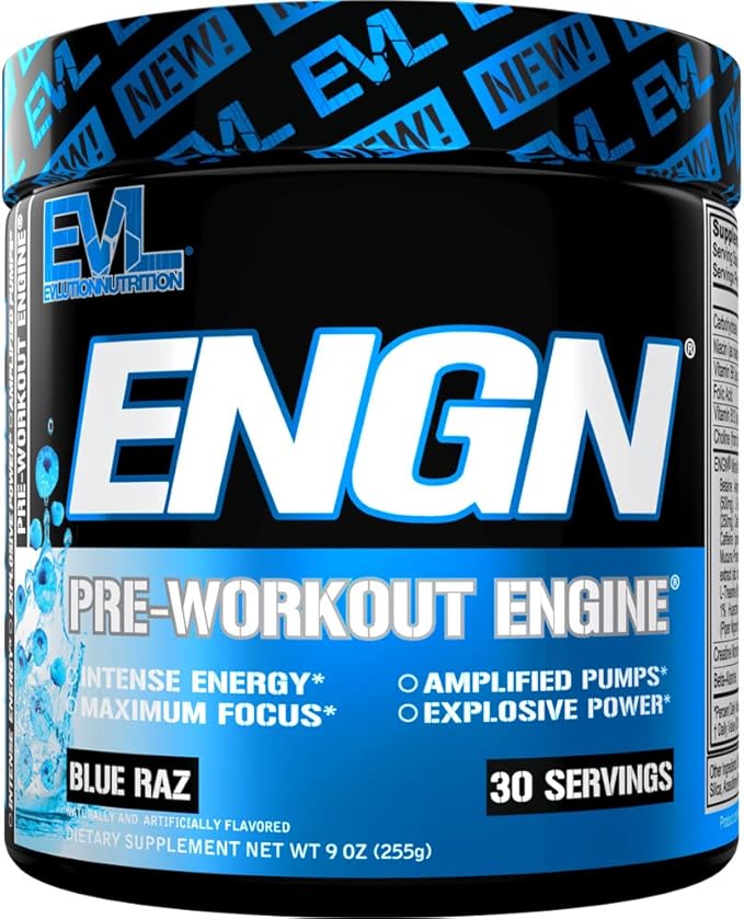 EVL Intense Pre Workout with Creatine - ENGN Energizing Pre Workout for Men Powder Drink for