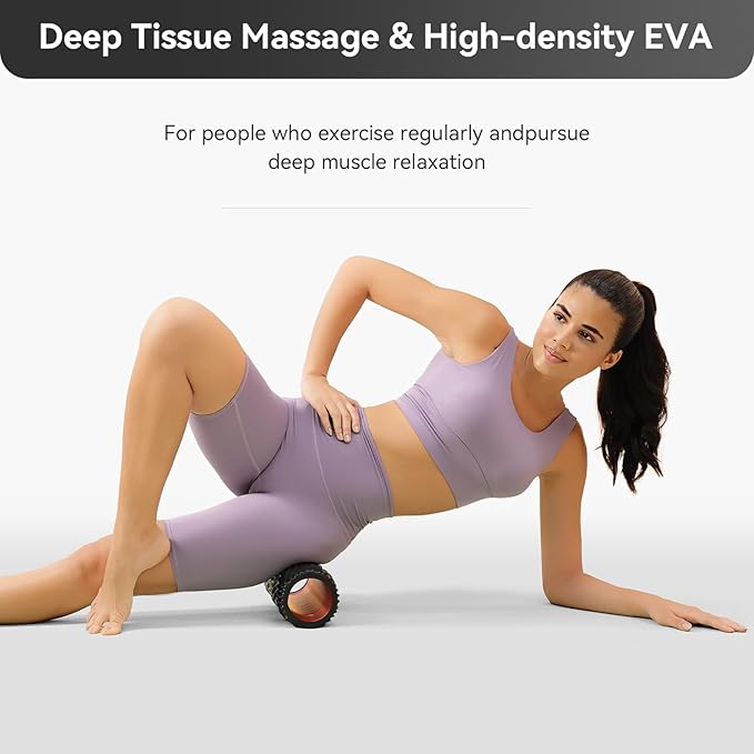 Foam Roller High-Density Exercise Roller, Deep Tissue Muscle Massage, Stretching, Relieves Muscles
