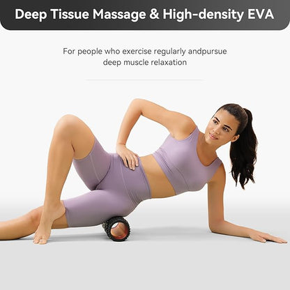 Foam Roller High-Density Exercise Roller, Deep Tissue Muscle Massage, Stretching, Relieves Muscles
