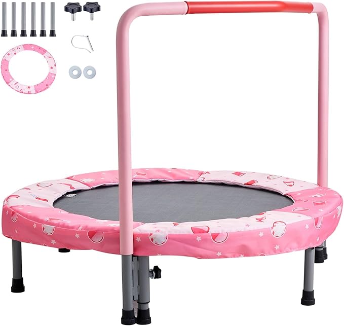 VEVOR 3FT Trampoline 36" Indoor/Outdoor for Toddlers, Foldable Mini Baby With Foam Handle