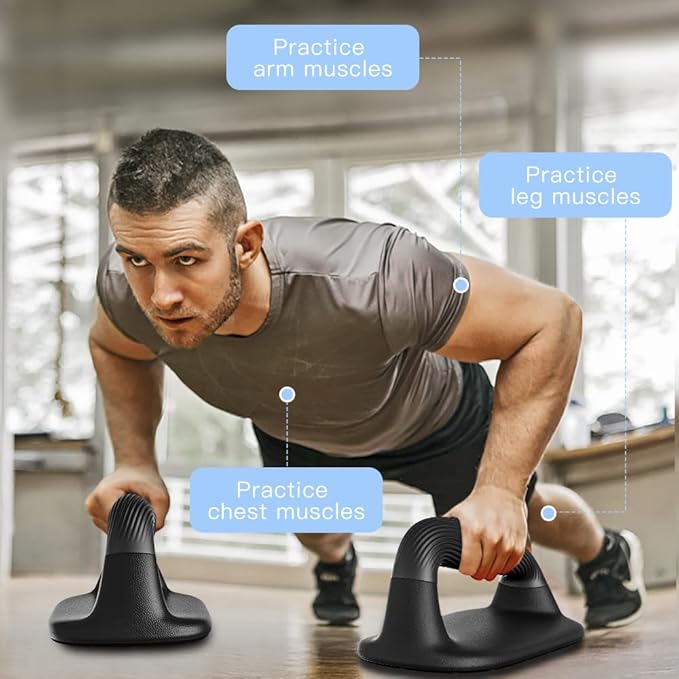 Kipika Push Up Bars, Pushup Stands, Anti-Slip Soft Plastic Push Up Handles, Bottom Anti-Slip Pad