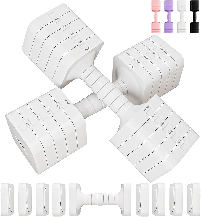Adjustable Dumbbell Set for Women Men 16LB 20LB Hand Weights Dumbbells Sets Woman Exercise Fitness