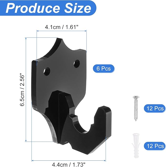 uxcell 6 Pcs Sword Holder Wall Mount Sword Racks Acrylic Wall Sword Display Hanger with Mounting