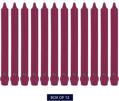Colonial Candle Classic Tapers, 8-Inch, Mulberry - Pack of 12