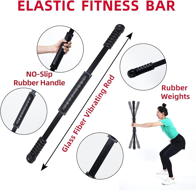 Elastic Fitness Stick Elastic Bar Body Exercise Bar Muscle Training for Exercise Tremor Stick