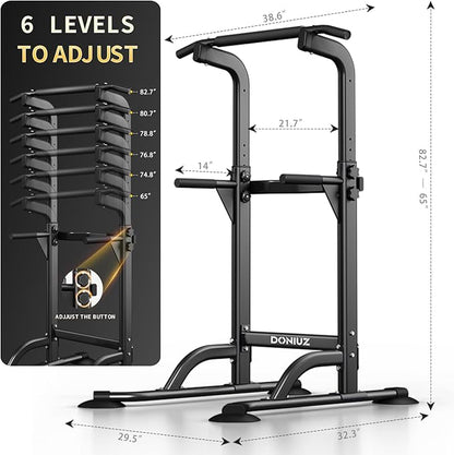 Power Tower Pull Up Bar and Dip Station, Multi-Function Home Gym, Strength Training Fitness