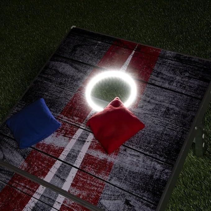 GoSports 4 x 2 ft Aluminum Cornhole Game Sets – Choose LED Lights or Standard - Set Includes 2