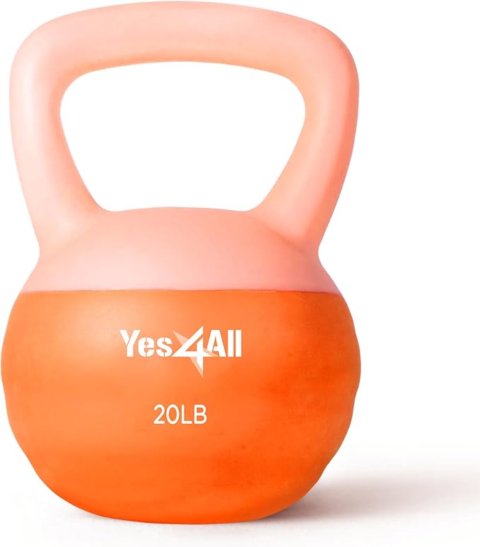 Yes4All Soft Kettlebell, PVC Kettlebells Exercise Weights & Color-Coded Strength Training