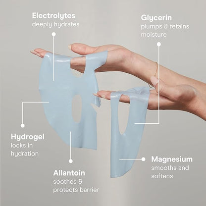 NuFACE IonPlex Hydra-Gel Power Mask - Hydrogel Korean Face Mask to Help Boost Hydration, Smooth