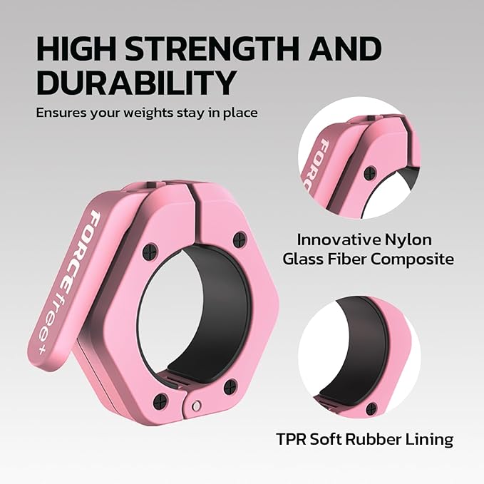 Barbell Clips (Pair), Barbell Clamps, Quick Release Olympic Barbell Clamps with Anti Slip TPR Grip