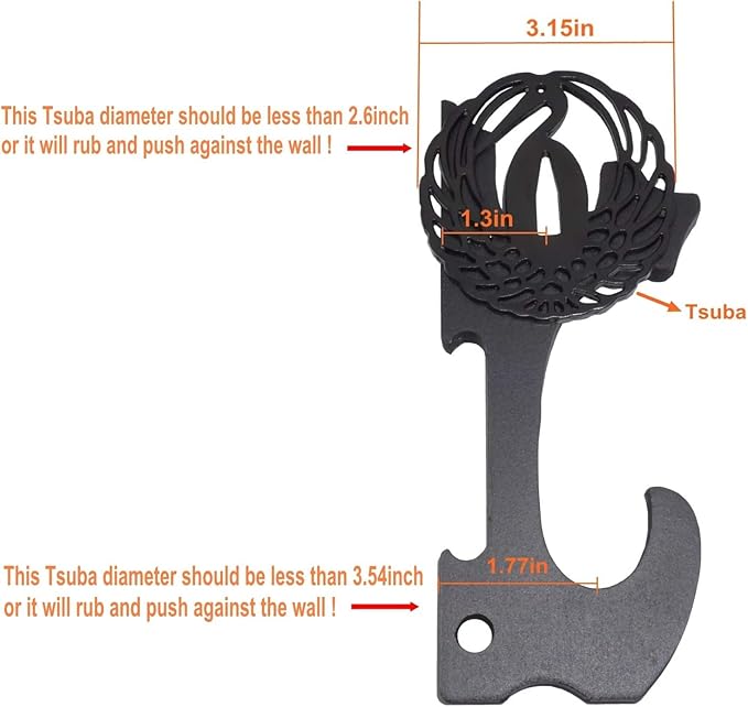 Eforlife 2/Set Sword Hook Wall Mount Samurai Sword Hanger Display Holder Adjustable for Katana