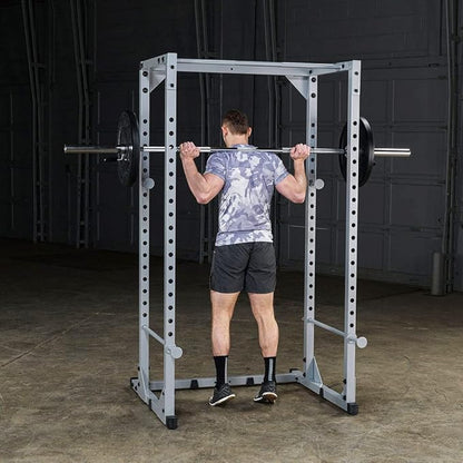 Body-Solid Powerline Adjustable Power Rack - 18-Level Strength Training Heavy-Duty Steel Frame with