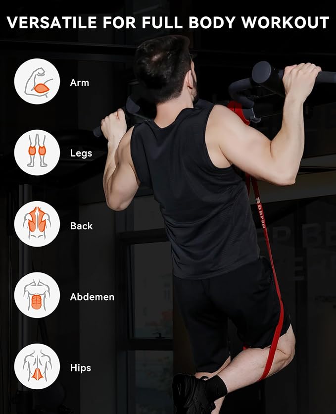 SUNPOW Pull Up Assistance Bands, Resistance Bands Set of 5 for Working Out, Pull Up Bands, Exercise
