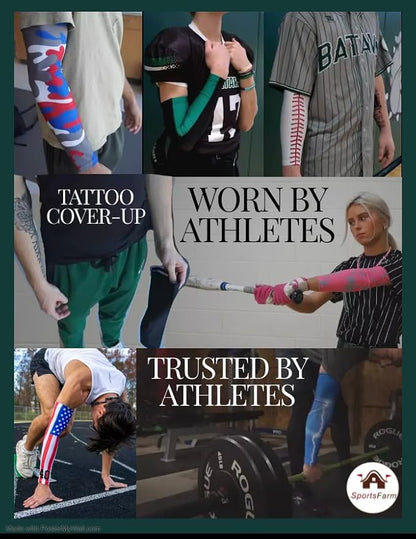 Youth & Adult Sizes Moisture Wicking Compression Arm Sleeve (1 Sleeve) (Over 100 Colors Available