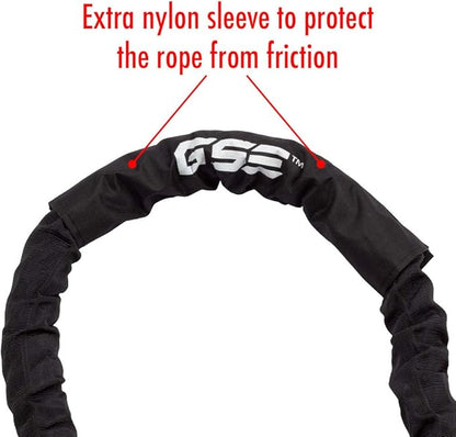 GSE Games & Sports Expert Gym Battle Rope, Heavy-Duty Workout Ropes for Indoor & Outdoor Workout