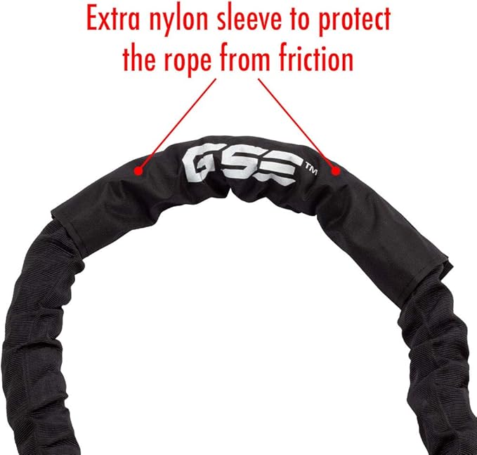 GSE Games & Sports Expert Gym Battle Rope, Heavy-Duty Workout Ropes for Indoor & Outdoor Workout