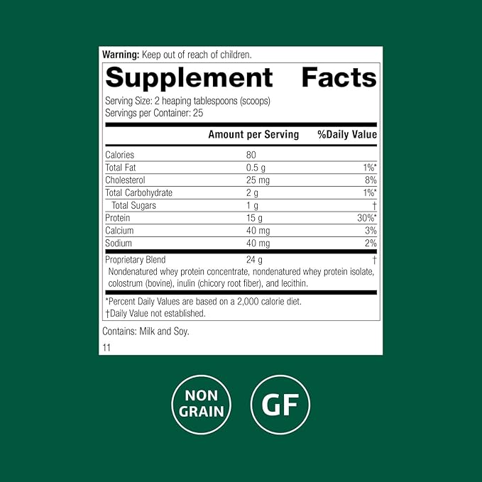 Standard Process Inc. Whey Pro Complete - Whole Food Immune Support with Colostrum, Chicory Root