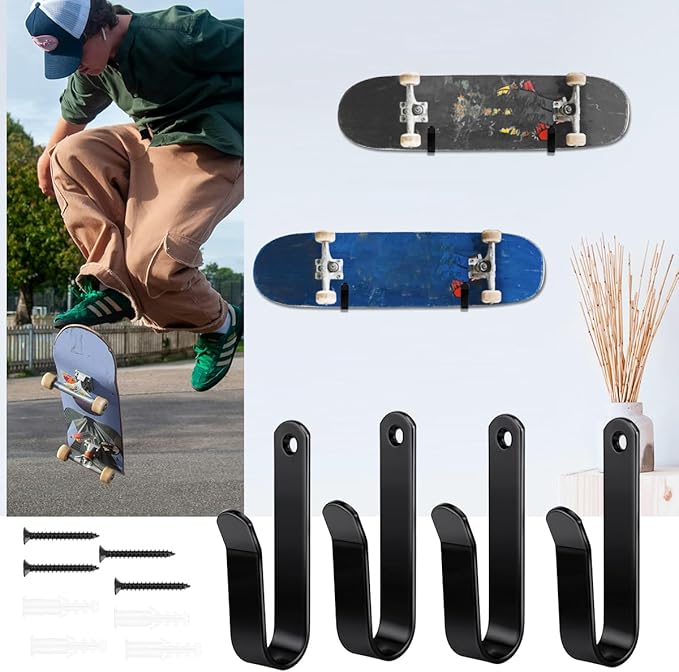 Snowboard Wall Mount Clips, Horizontal Snowboard Rack Display Stand, Snowboard Wall Mount Clips for
