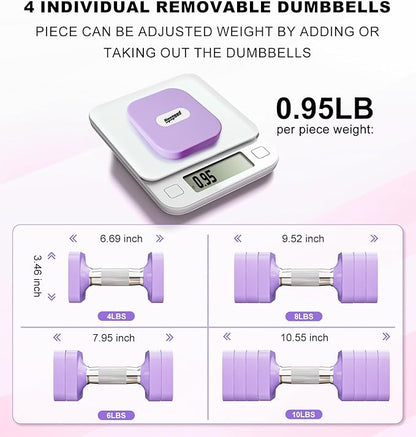 15LB 20LB 40LB 50LB Adjustable Dumbbell Set Free Weights Dumbbells Set for Women Men Hand Weights