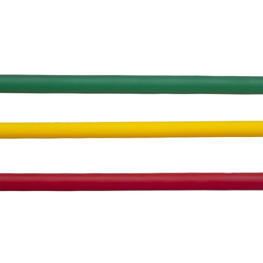 THERABAND Resistance Tubes, Begginer Set, Yellow, Red, and Green, 5 ft Latex Tubing, Home or Clinic