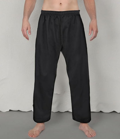 FitsT4 Sports Karate Pants 8oz Middleweight Elastic Waist Martial Arts Pants Perfect for Training
