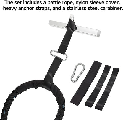 GSE Games & Sports Expert Gym Battle Rope, Heavy-Duty Workout Ropes for Indoor & Outdoor Workout