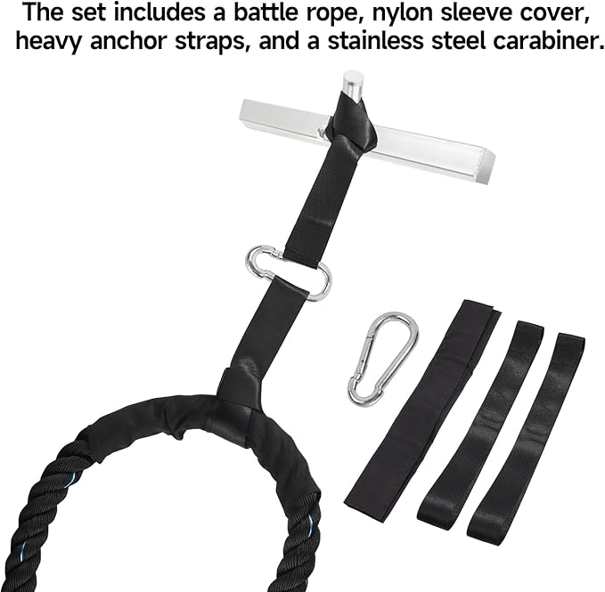 GSE Games & Sports Expert Gym Battle Rope, Heavy-Duty Workout Ropes for Indoor & Outdoor Workout