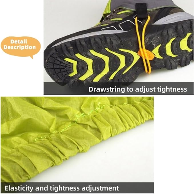 Short Leg Gaiters,Shoe Covers,Hiking Gaiters,Lightweight and Adjustable, Available in All