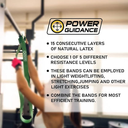 POWER GUIDANCE Pull Up Assist Bands - Stretch Resistance Band - Mobility Band - Powerlifting Bands