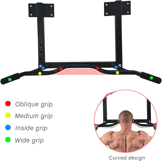 Wall Mounted Pull up Bar Multifunctional Chin up Bar Strength Training Pull-up Bar for Indoor Home