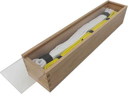 Beechwood Martial Arts Belt Display Case with Acrylic Sliding Panel - Elegant Karate/Taekwondo/Jiu
