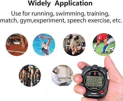 Sport Stopwatch Timer with 100X2laps Split Memory/0.001second Timing,Professional Recall Stop Watch
