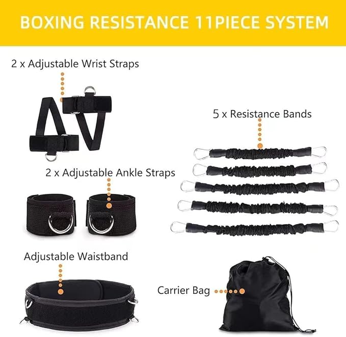 Boxing Resistance Bands, Leg Strength and Agility Speed Trainer for Men and Women Exercise Power