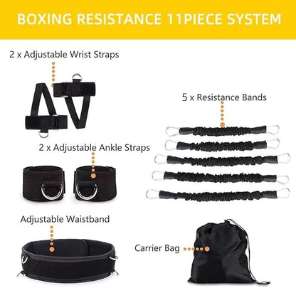 Boxing Resistance Bands, Leg Strength and Agility Speed Trainer for Men and Women Exercise Power