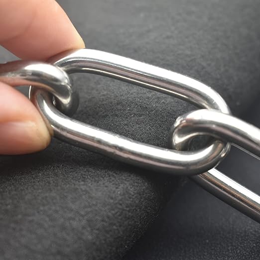 3/16 inch(5mm) Wire Diameter Stainless Steel Safety Chains 40 inch Long Link Rings Light Duty Coil