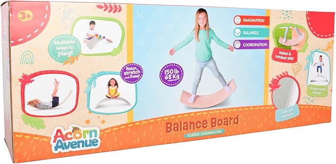 Non Slip Balance Board, 35 Inch Non Slip Felt Rocker Board Durable Wood, Kids Toddler Open Ended