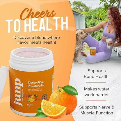 JUNP Electrolytes Powder No Sugar No Carbs – Sweet Tangy Citrus Orange Drink Mix - Potassium & Salt