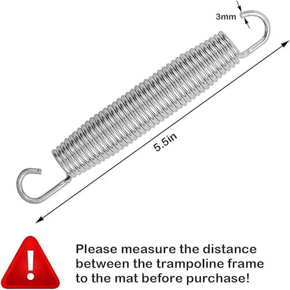 5-1/2" Trampoline Springs, Heavy Duty Stainless Steel High Tensile Replacement Trampoline Springs