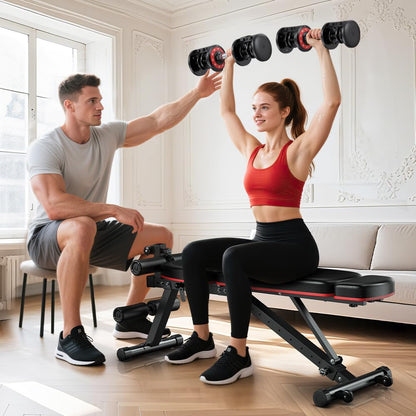 XDDIAS Adjustable Dumbbells Set of 2, Weight Set at Home (55LB 10-Level)
