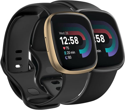 Compatible with Fitbit Versa 4 / Fitbit Versa 3 / Fitbit Sense/Sense 2 Bands, Soft Silicone