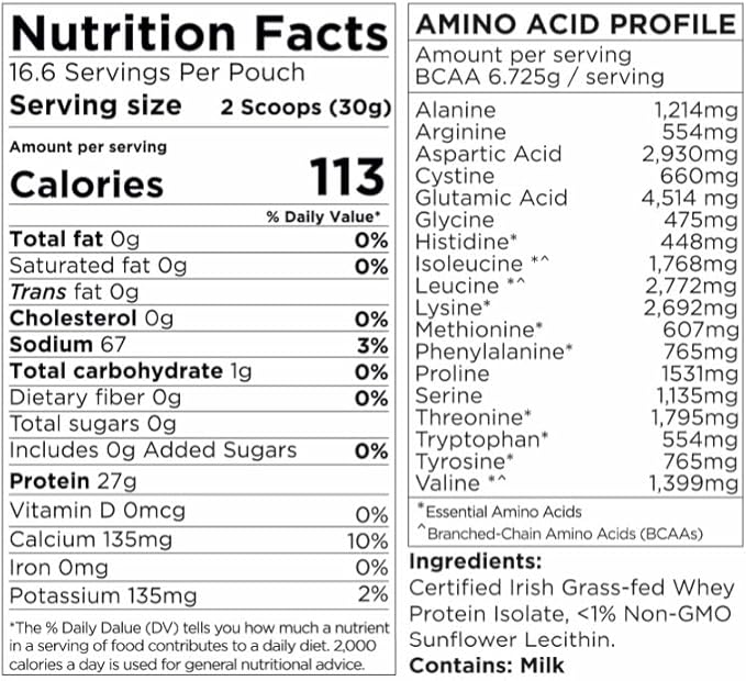 Centenarius Nutrition Grass Fed Whey Protein Unflavored Powder 500g with Natural Amino Acids for