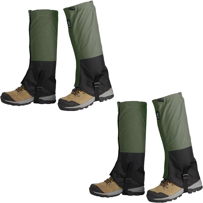 2 Pairs Leg Gaiters Adjustable Shoe Snow Boot Guard Gators for Running Shoe Gaiters, Trail Running