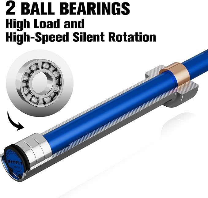 RITFIT Olympic Barbell 4ft/4.8ft/6ft - 2 Inch Weight Bar for Strength Training, Weightlifting