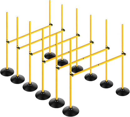 Adjustable Height Agility Hurdle Set Multi-Function Soccer Trainning Pole Set Coaching Sticks with