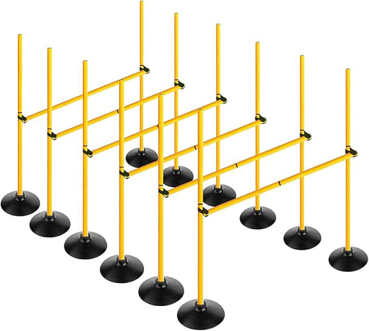 Adjustable Height Agility Hurdle Set Multi-Function Soccer Trainning Pole Set Coaching Sticks with