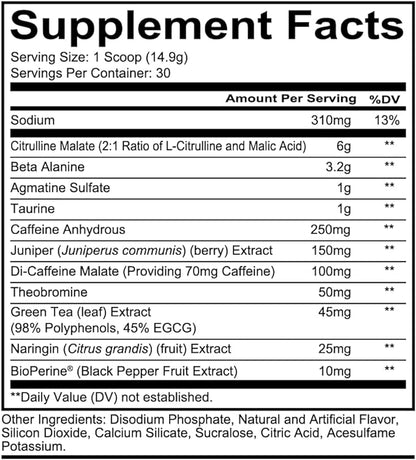 REDCON1 Total War Pre Workout, Grape - Fast Acting Caffeinated Preworkout for Men + Women with Beta
