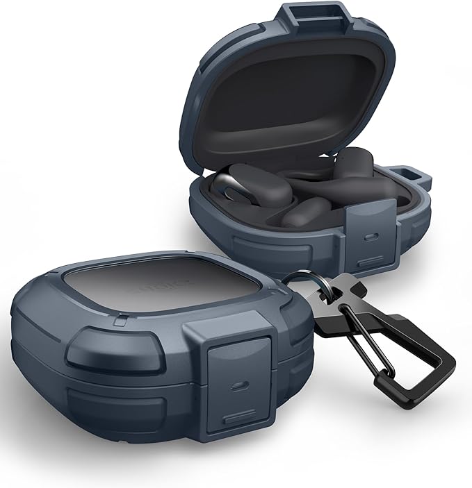 Dexnor for Shokz OpenFit 2 Case with Drop-Proof Lock, Shockproof Rugged Bumper Cases Protective