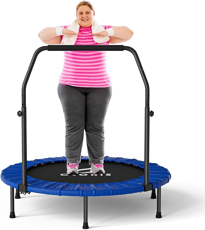 CLORIS 40in Folding Trampoline Mini Trampoline Rebounder Trampoline for Adults Fitness Trampoline