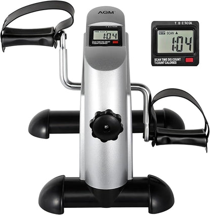 Mini Exercise Bike, AGM Under Desk Bike Pedal Exerciser Foot Cycle Arm & Leg Pedal Exerciser with